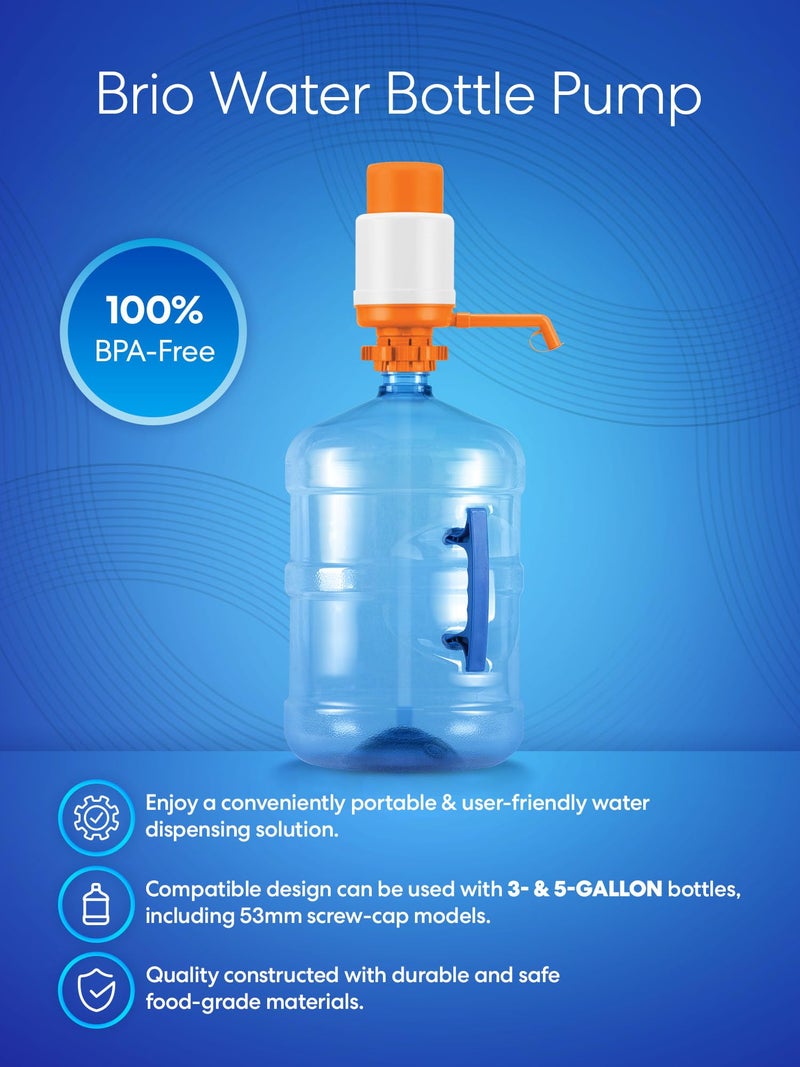 Brio Universal Manual Drinking Water Pump (Orange) - Image 2